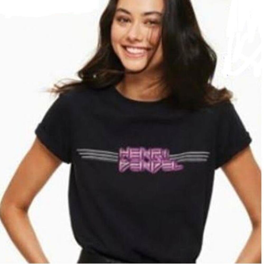 Henri Bendel x Shinji Murakami Logo Crew Neck Graphic TShirt Black Multi S/M NWT